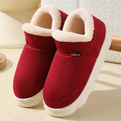 Winter Women Shoes Casual House Shoes For Men 2025 Outdoor Warm Cotton Shoes For Women Indoor Plush Padded Slippers Female