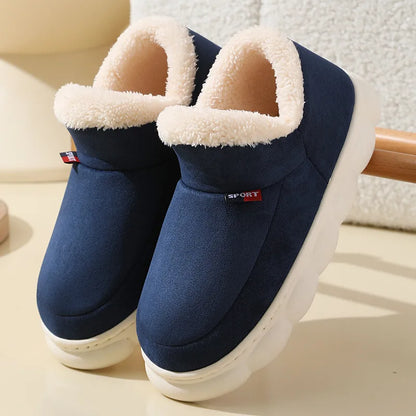 Winter Women Shoes Casual House Shoes For Men 2025 Outdoor Warm Cotton Shoes For Women Indoor Plush Padded Slippers Female
