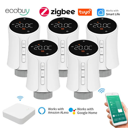 Tuya zigbee 3.0 thermostatic radiator valve head connected thermostatic valves smart thermostatic valve temperature controller