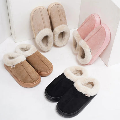 Winter Women Shoes Casual House Shoes For Men 2025 Outdoor Warm Cotton Shoes For Women Indoor Plush Padded Slippers Female