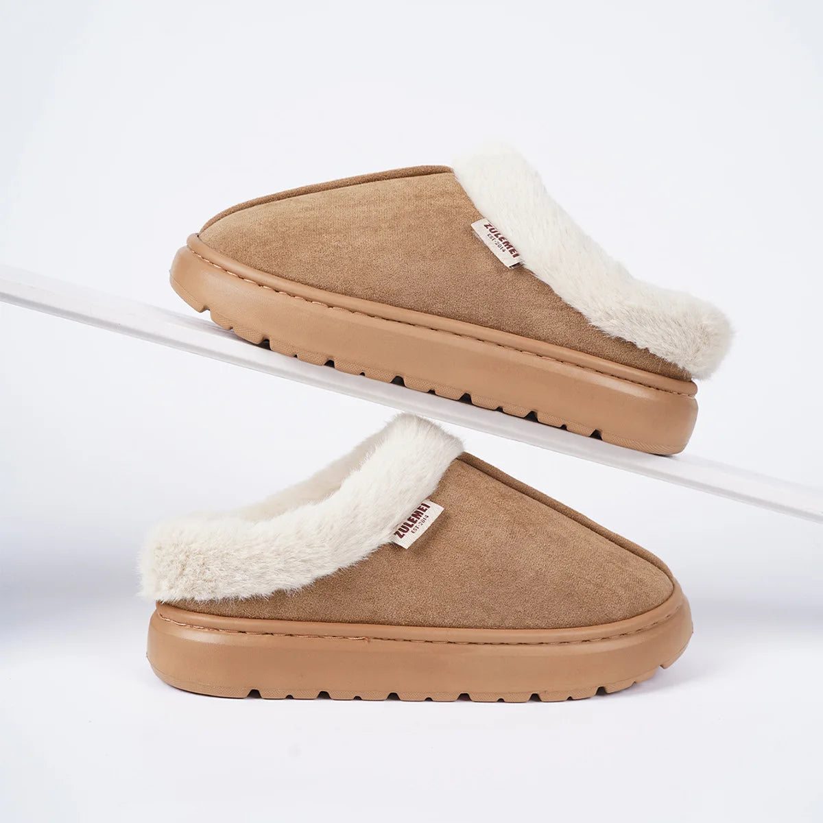 Winter Women Shoes Casual House Shoes For Men 2025 Outdoor Warm Cotton Shoes For Women Indoor Plush Padded Slippers Female