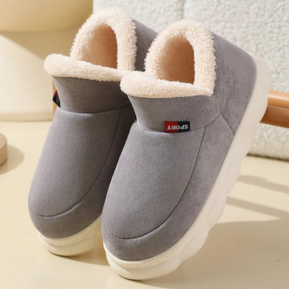 Winter Women Shoes Casual House Shoes For Men 2025 Outdoor Warm Cotton Shoes For Women Indoor Plush Padded Slippers Female