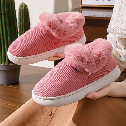 Winter Women Shoes Casual House Shoes For Men 2025 Outdoor Warm Cotton Shoes For Women Indoor Plush Padded Slippers Female