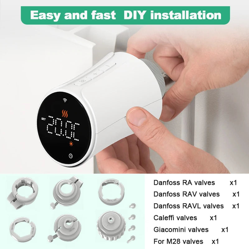 Tuya zigbee 3.0 thermostatic radiator valve head connected thermostatic valves smart thermostatic valve temperature controller